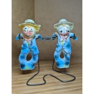 Vintage Holt Howard Anthropomorphic  Scarecrow Salt and Pepper Shaker Set